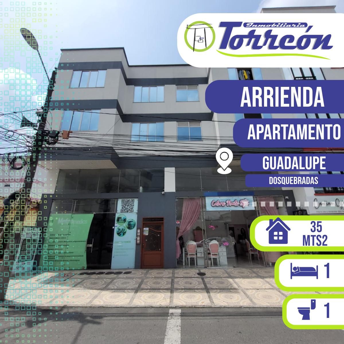 Apartaestudio en arriendo Risaralda Dosquebradas Guadalupe 30 m2 Habitaciones 1 Baños 1 Garajes 0 Precio $750000