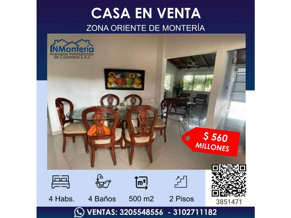 Casa en venta Córdoba Montería Los Alcázares 240 m2 Habitaciones 4 Baños 4 Garajes 1 Precio $560000000