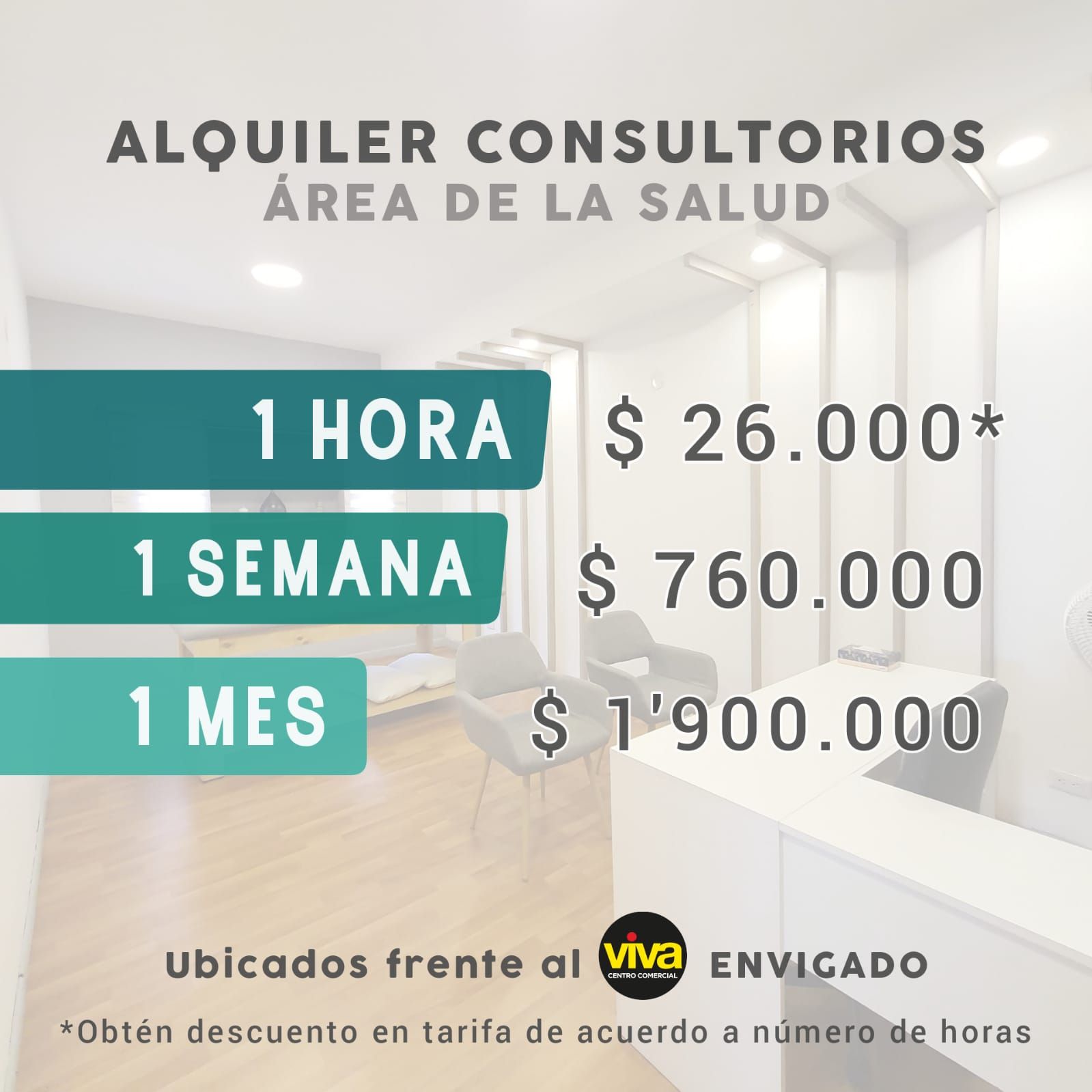 Consultorio en arriendo Antioquia Envigado El Portal 20 m2 Habitaciones 0 Baños 0 Garajes 1 Precio $1900000