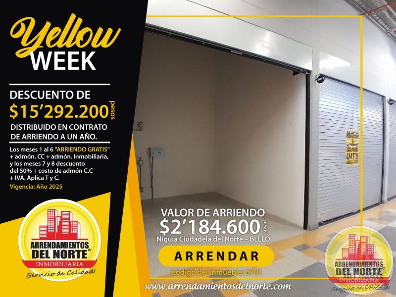 Local en arriendo Antioquia Bello Ciudadela Del Norte 12 m2 Habitaciones 0 Baños 0 Garajes 0 Precio $2184600