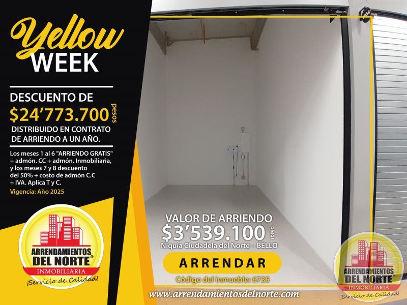 Local en arriendo Antioquia Bello Ciudadela Del Norte 23 m2 Habitaciones 0 Baños 0 Garajes 0 Precio $3539100