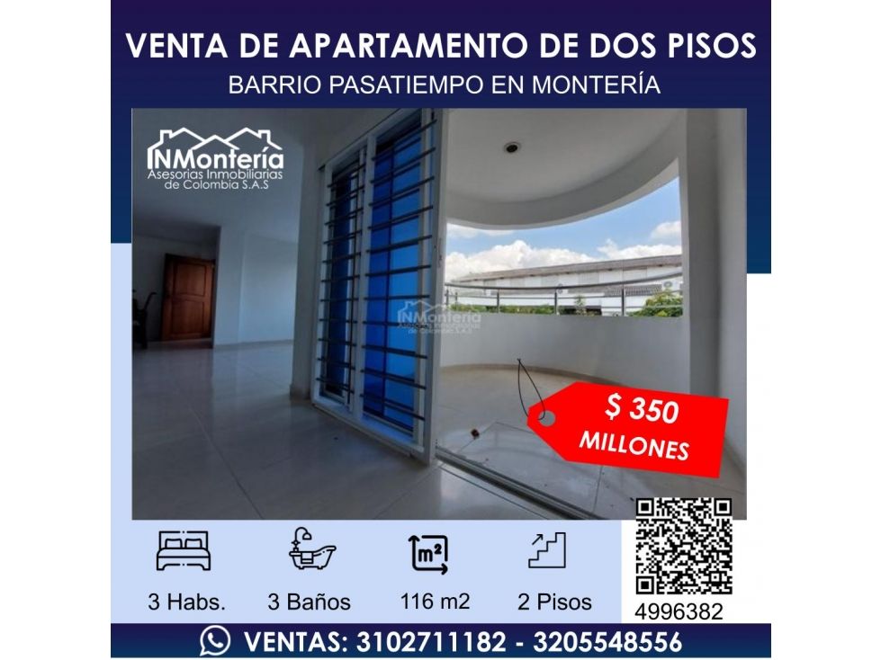 Apartamento en venta Córdoba Montería Los Alcázares 116 m2 Habitaciones 3 Baños 3 Garajes 1 Precio $350000000