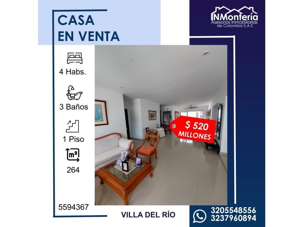 Casa en venta Córdoba Montería Altos Del Country 264 m2 Habitaciones 4 Baños 4 Garajes 2 Precio $520000000