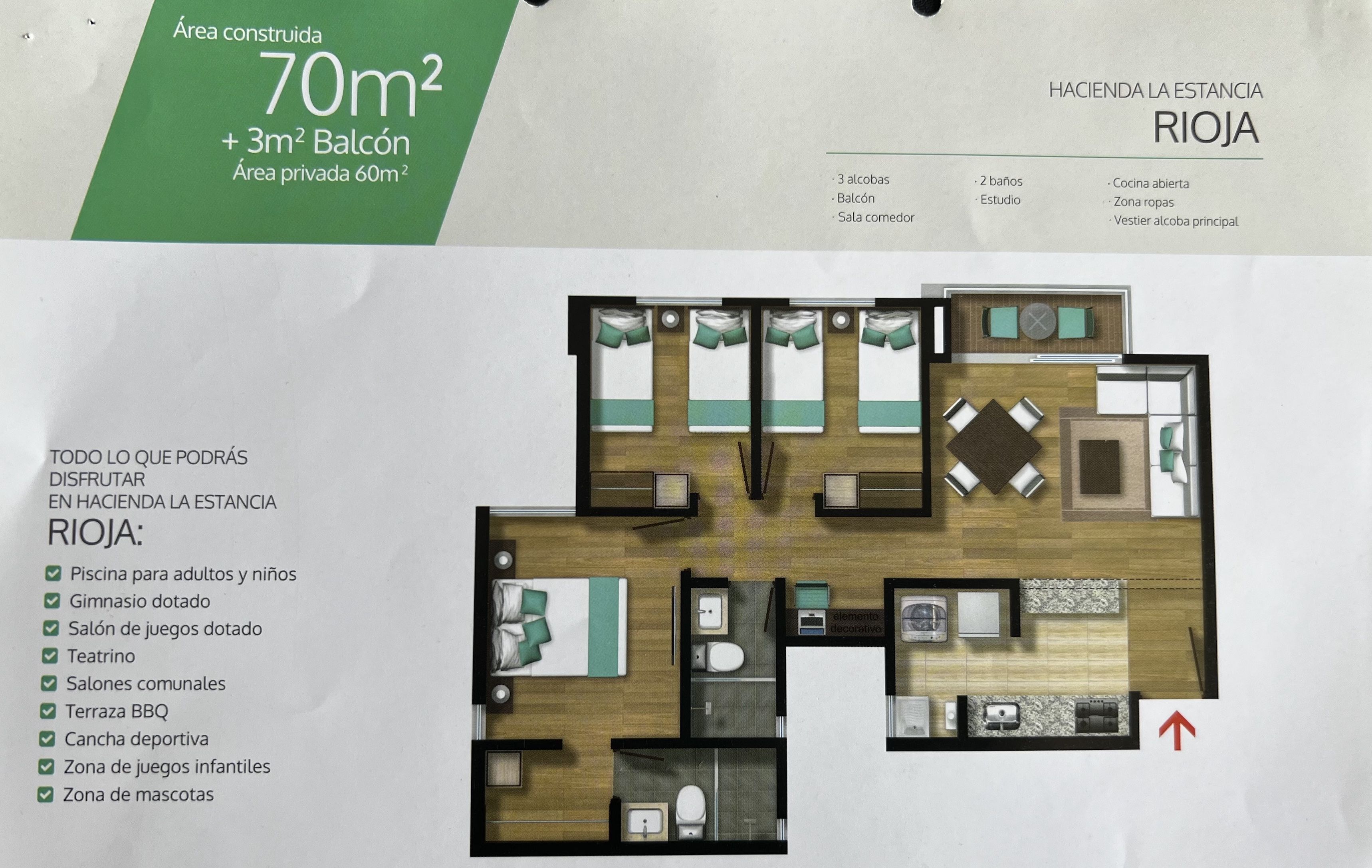 Apartamento en venta Cundinamarca Bogotá El Redil 70 m2 Habitaciones 3 Baños 2 Garajes 2 Precio $410000000