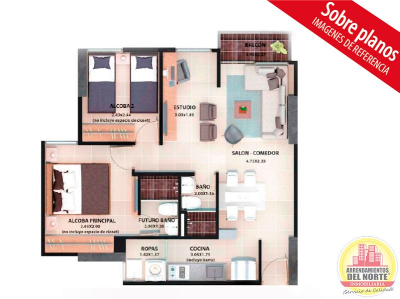 Apartamento en venta Antioquia Copacabana San Juan 57 m2 Habitaciones 2 Baños 2 Garajes 2 Precio $253000000