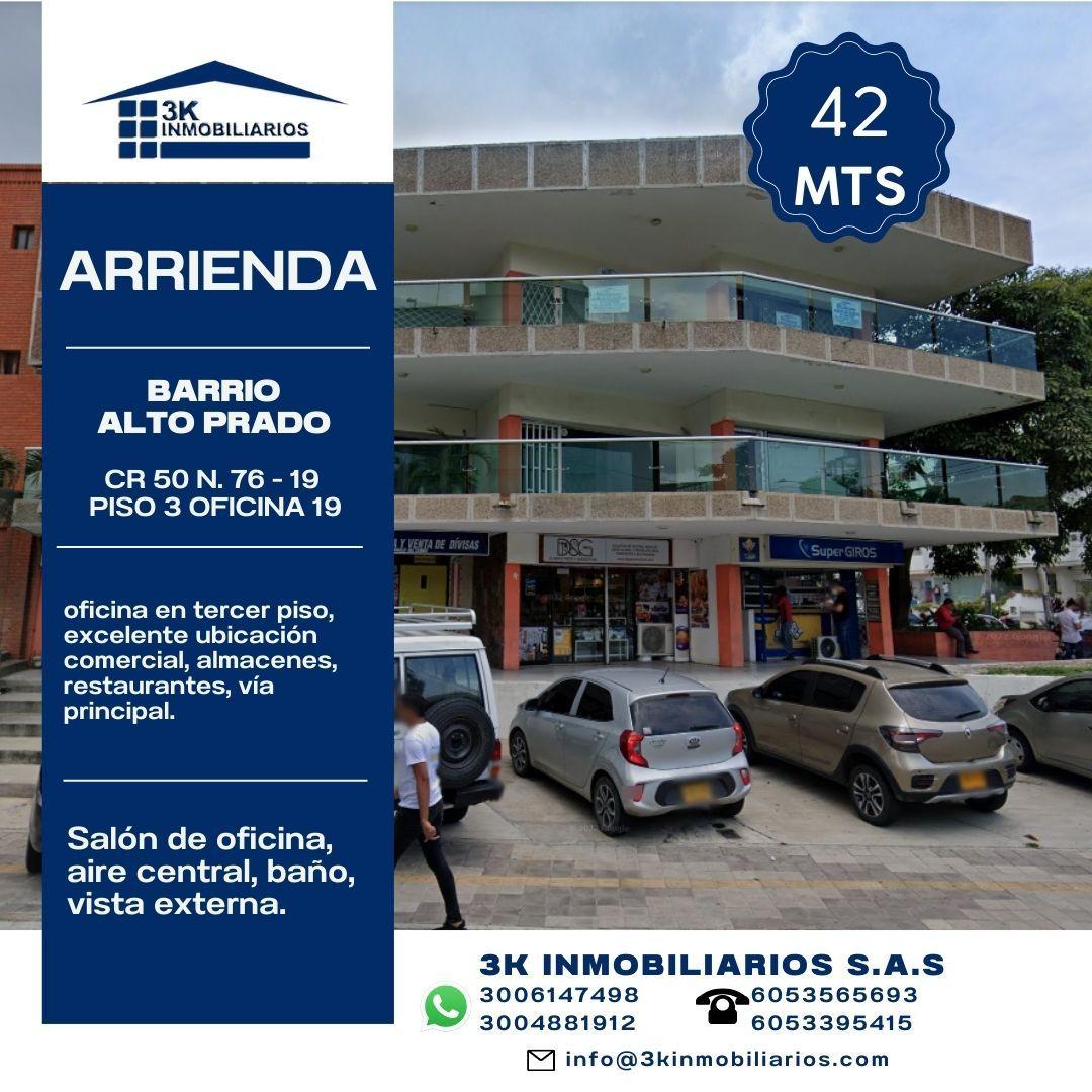 Oficina en arriendo o venta Atlántico Barranquilla Altos Del Prado 42 m2 Habitaciones 0 Baños 0 Garajes 1 Precio venta $200000000 Precio arriendo $1400000