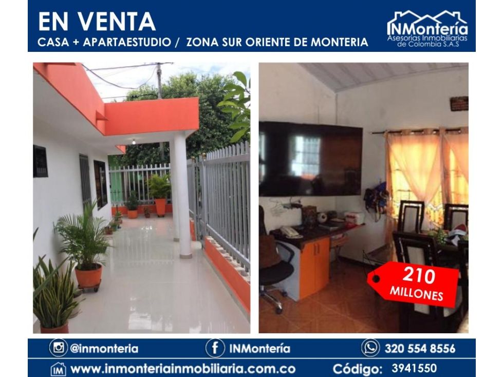 Casa en venta Córdoba Montería Los Alcázares 65 m2 Habitaciones 2 Baños 4 Garajes 1 Precio $210000000