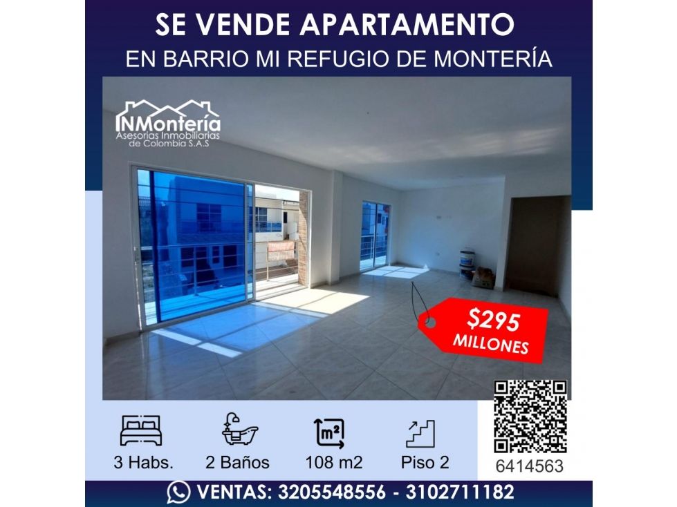 Apartamento en venta Córdoba Montería Los Alcázares 108 m2 Habitaciones 3 Baños 2 Garajes 0 Precio $295000000