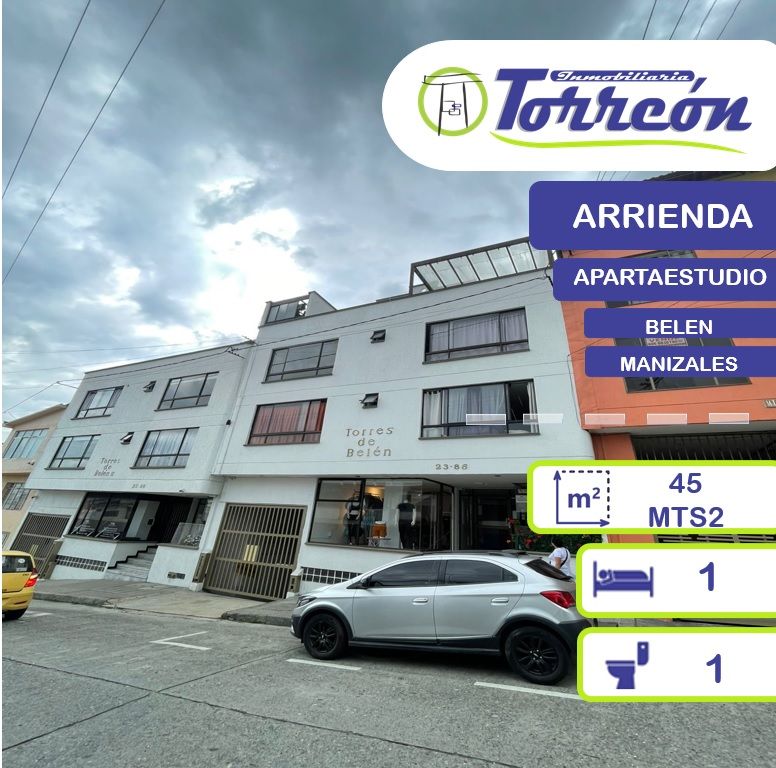 Apartaestudio en arriendo Caldas Manizales Belen 45 m2 Habitaciones 1 Baños 1 Garajes 1 Precio $1100000
