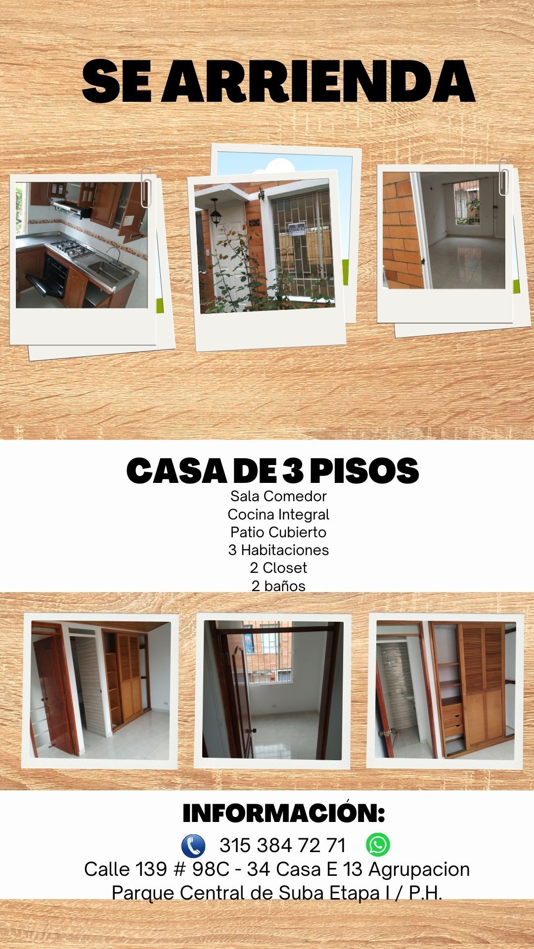 Casa en arriendo Cundinamarca Bogotá Las Flores 55 m2 Habitaciones 3 Baños 2 Garajes 0 Precio $1750000