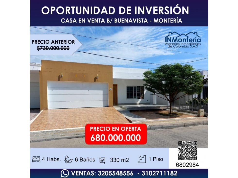Casa en venta Córdoba Montería Los Alcázares 275 m2 Habitaciones 4 Baños 13 Garajes 3 Precio $680000000