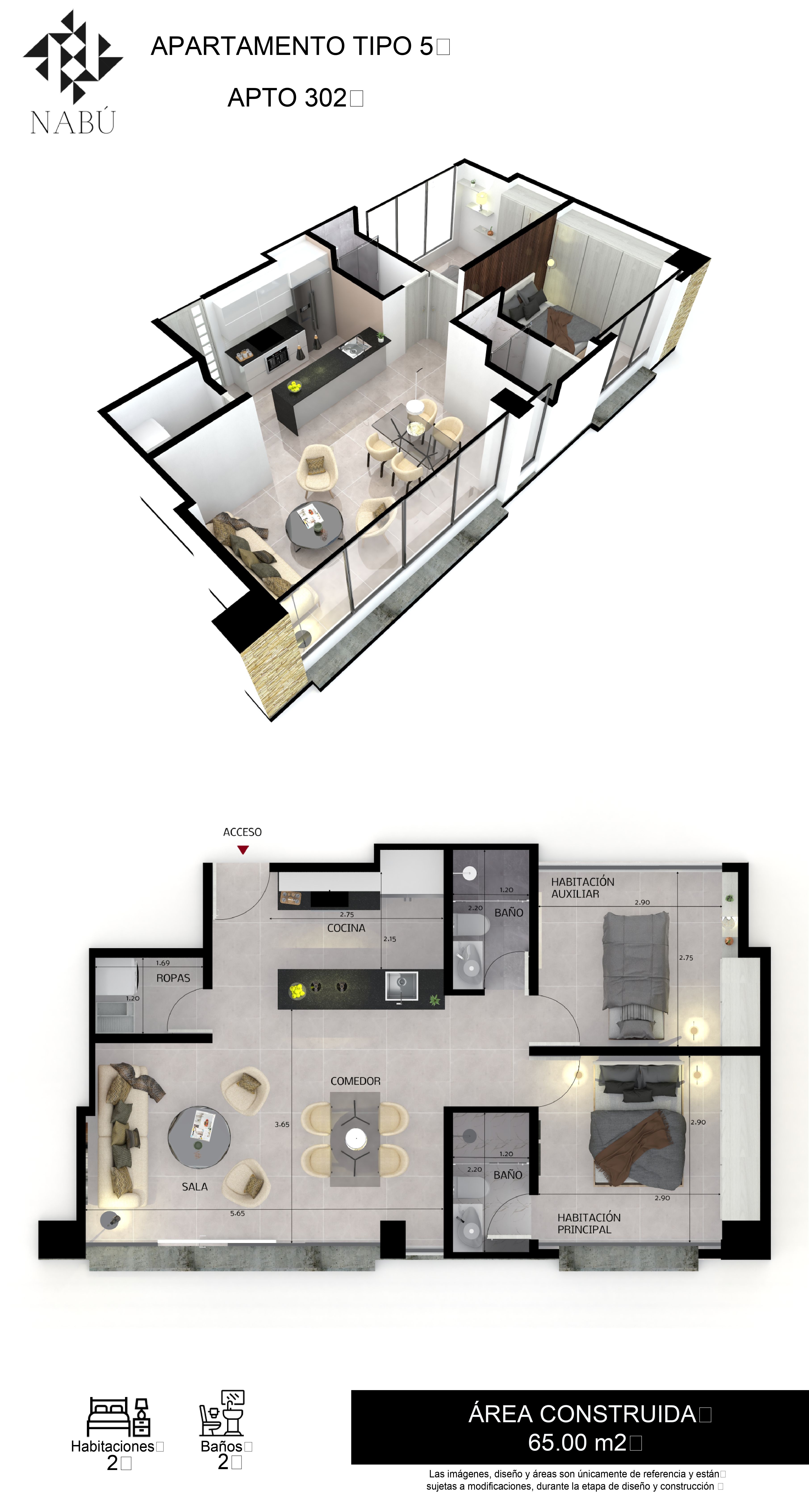 Apartamento en venta Valle Del Cauca Cali Juanambú 65 m2 Habitaciones 2 Baños 2 Garajes 2 Precio $351000000