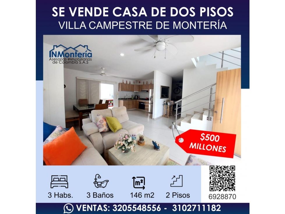 Casa en venta Córdoba Montería Los Alcázares 146 m2 Habitaciones 3 Baños 4 Garajes 2 Precio $500000000