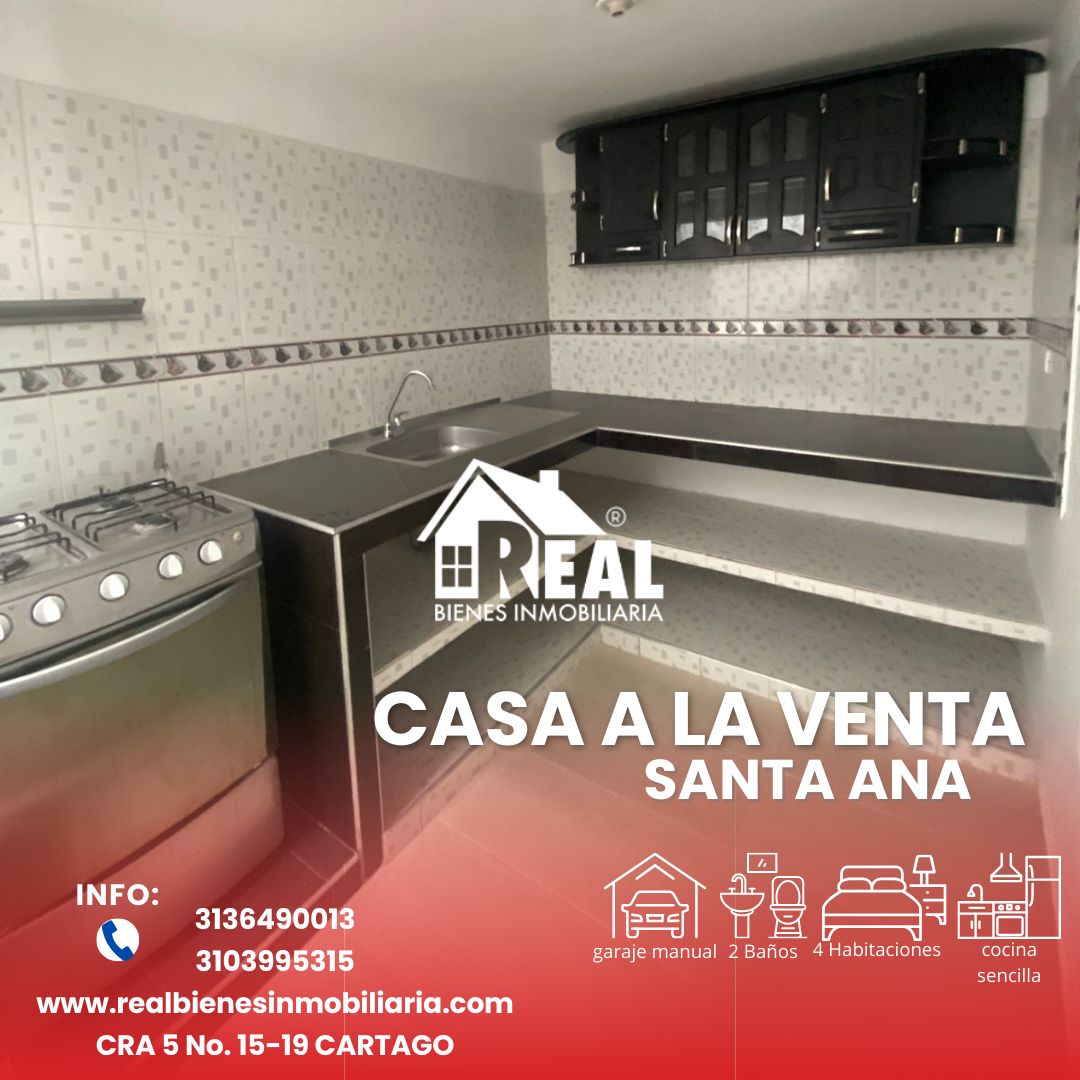 Casa en venta Valle Del Cauca Cartago Santa Ana 54 m2 Habitaciones 4 Baños 2 Garajes 2 Precio $190000000