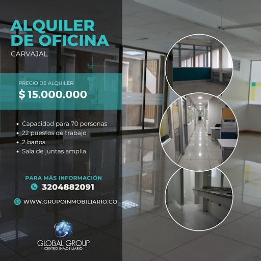 Oficina en arriendo Valle Del Cauca Cali San Pedro 443 m2 Habitaciones 0 Baños 2 Garajes 3 Precio $15000000