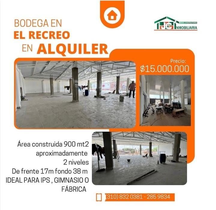 Bodega en arriendo Valle Del Cauca Palmira Recreo 900 m2 Habitaciones 0 Baños 2 Garajes 3 Precio $15000000