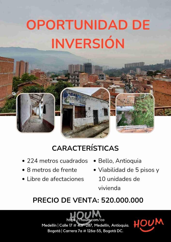 Casa en venta Antioquia Bello El Rosario 224 m2 Habitaciones 10 Baños 2 Garajes 0 Precio $520000000