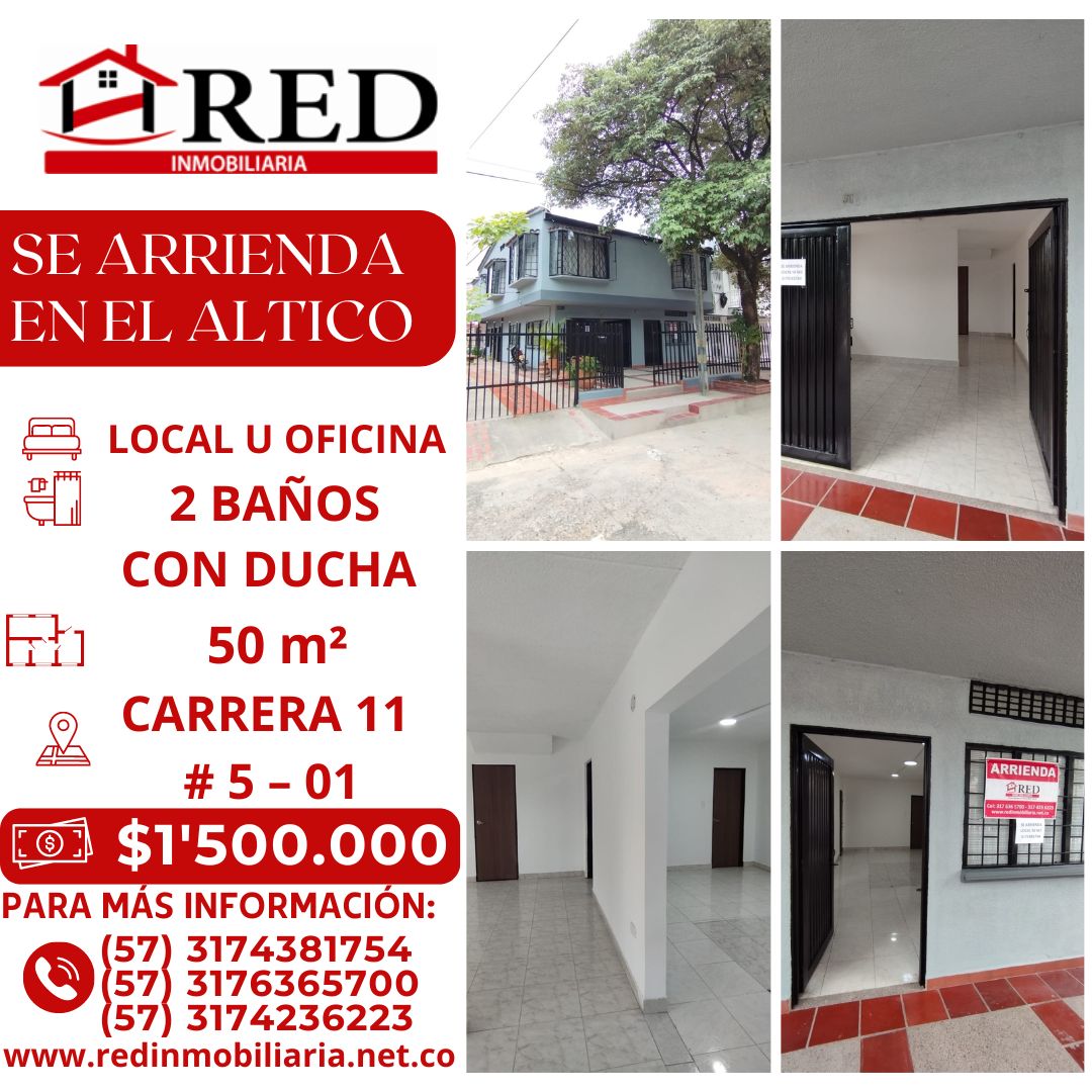 Local en arriendo Huila Neiva Altico 50 m2 Habitaciones 0 Baños 2 Garajes 2 Precio $1500000