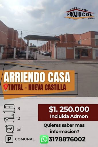 Casa en arriendo Cundinamarca Bogotá Nueva Castilla Et Vii 51 m2 Habitaciones 3 Baños 2 Garajes 0 Precio $1250000