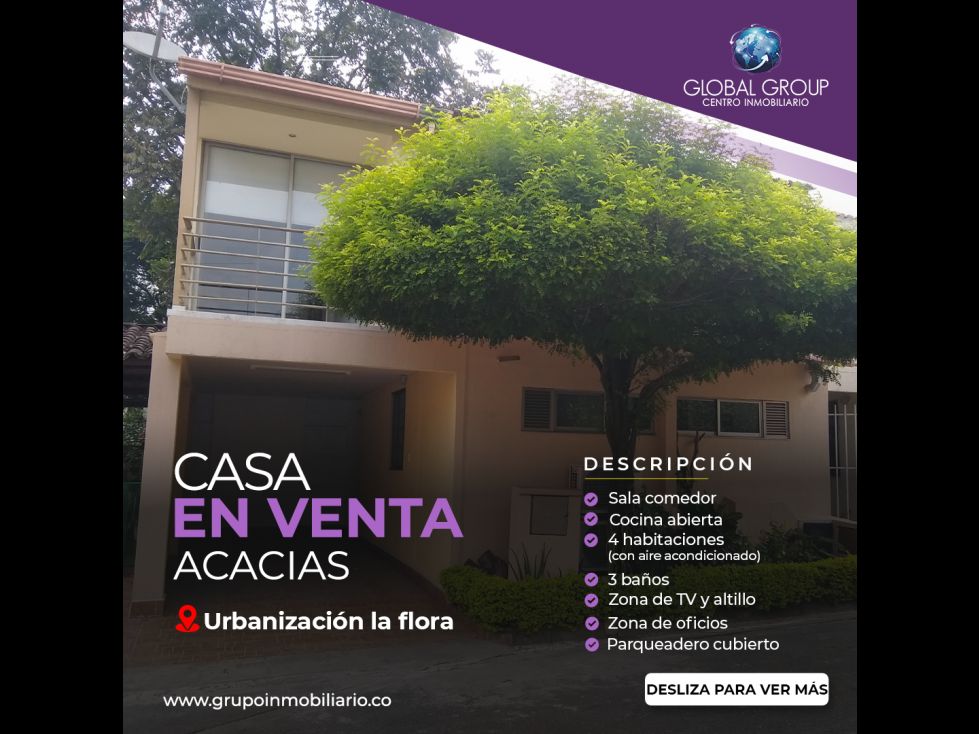 Casa en venta Valle Del Cauca Cali Urbanización La Flora 400 m2 Habitaciones 4 Baños 3 Garajes 2 Precio $720000000