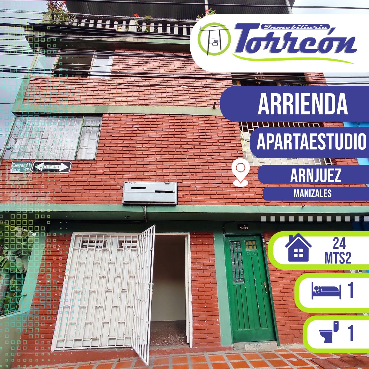 Apartaestudio en arriendo Caldas Manizales Aranjuez 24 m2 Habitaciones 1 Baños 1 Garajes 0 Precio $600000