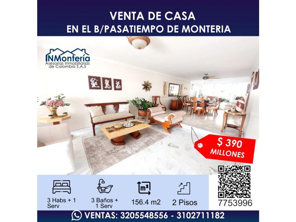 Casa en venta Córdoba Montería Los Alcázares 156 m2 Habitaciones 3 Baños 3 Garajes 0 Precio $390000000