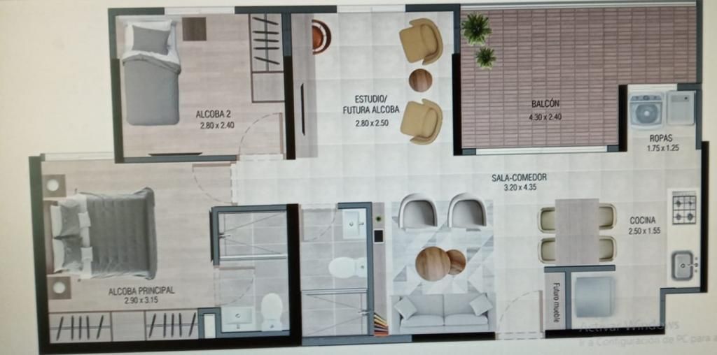 Apartamento en venta Antioquia Rionegro Rionegro 68 m2 Habitaciones 2 Baños 2 Garajes 1 Precio $283300000