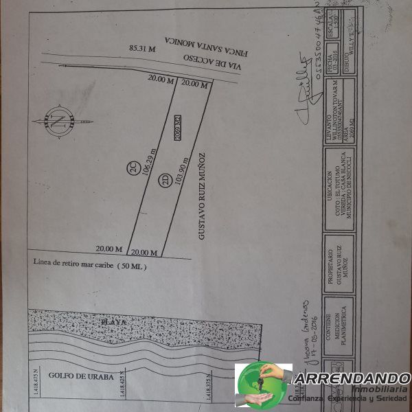 Lote en venta Antioquia Necoclí Necoclí 2069 m2 Habitaciones 0 Baños 0 Garajes 0 Precio $700000000