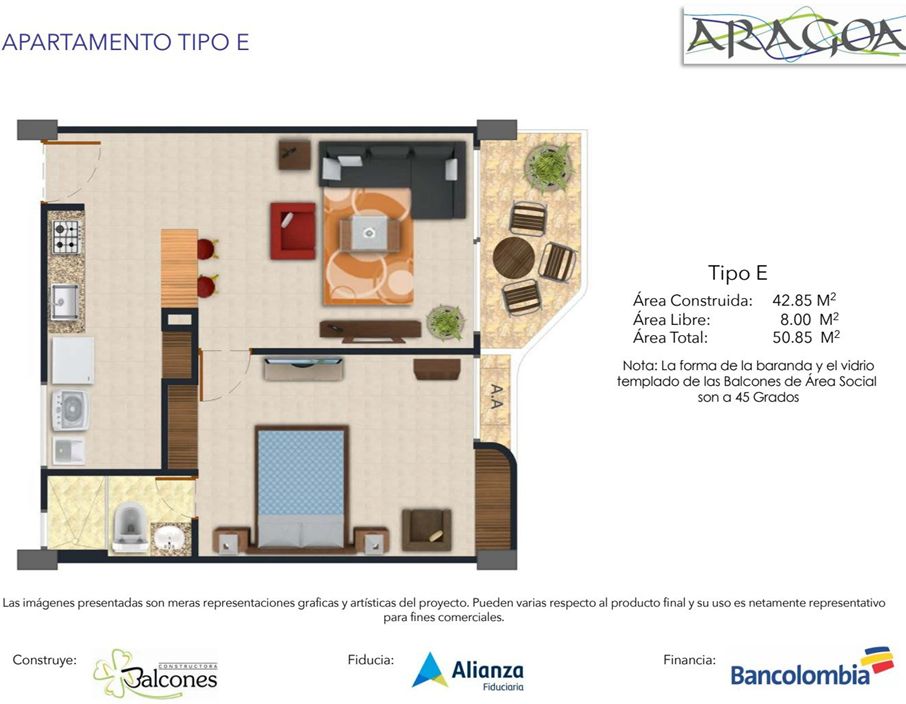 Apartamento en venta Magdalena Santa Marta Nacho Vives 51 m2 Habitaciones 1 Baños 1 Garajes 1 Precio $350000000