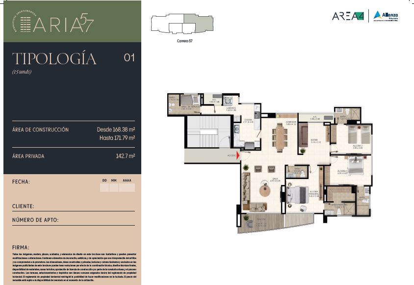Apartamento en venta Atlántico Barranquilla Ub Altos De Parque 20 m2 Habitaciones 1 Baños 1 Garajes 0 Precio $674500000