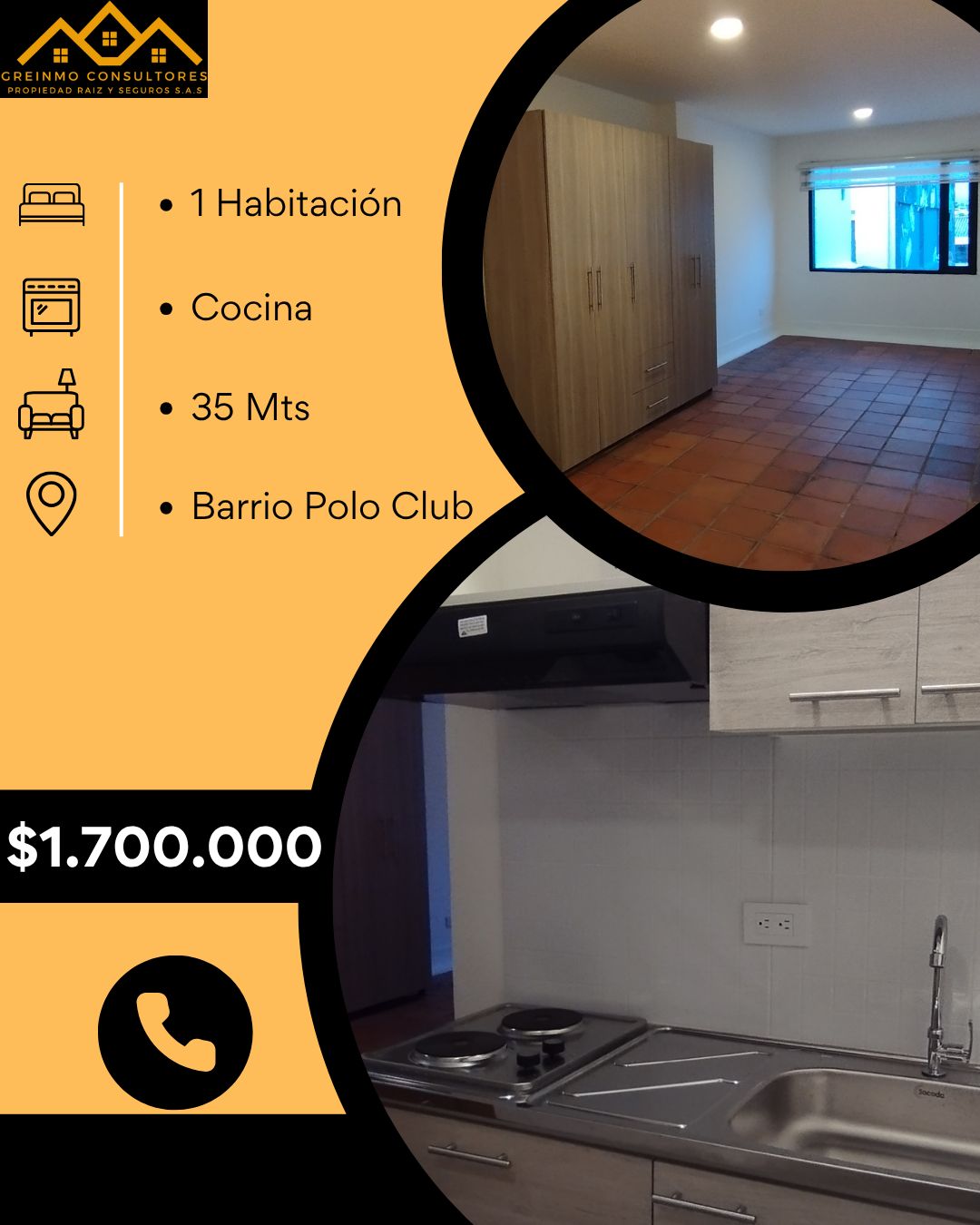 Apartaestudio en arriendo Cundinamarca Bogotá San Felipe 35 m2 Habitaciones 1 Baños 1 Garajes 0 Precio $1700000