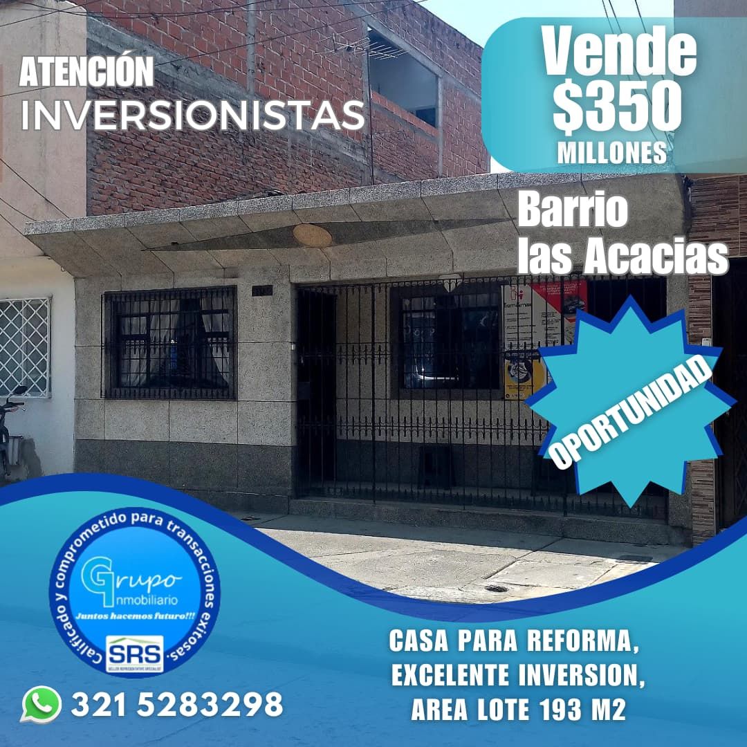 Casa en venta Valle Del Cauca Cali Las Acacias 193 m2 Habitaciones 6 Baños 2 Garajes 0 Precio $350000000