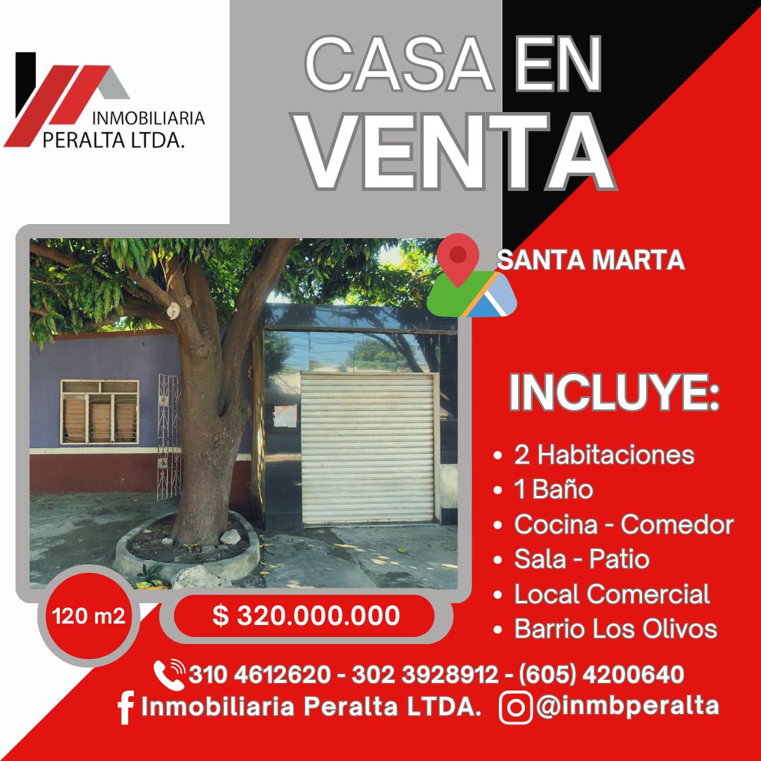 Casa en venta Magdalena Santa Marta Juan 23 120 m2 Habitaciones 2 Baños 1 Garajes 1 Precio $320000000