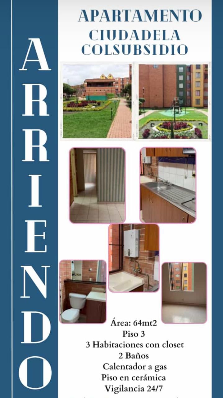 Apartamento en arriendo o venta Cundinamarca Bogotá Cjr Los Alcaparros 64 m2 Habitaciones 3 Baños 2 Garajes 0 Precio venta $250000000 Precio arriendo $1320000