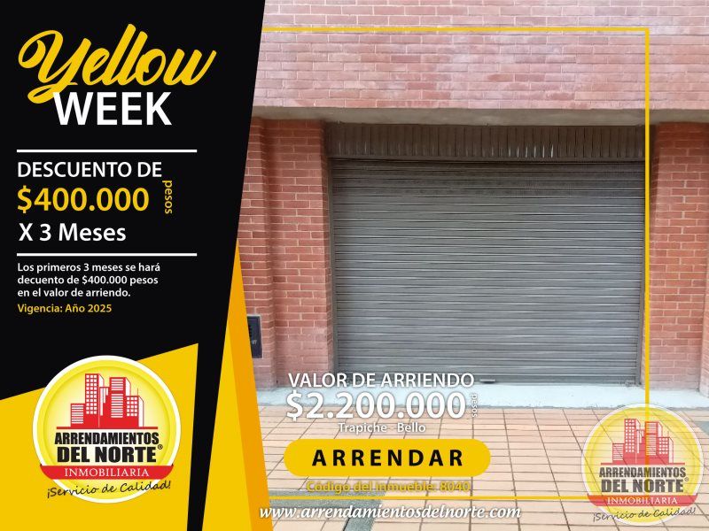 Local en arriendo Antioquia Bello Urbanización Aralias 40 m2 Habitaciones 0 Baños 0 Garajes 0 Precio $2100000