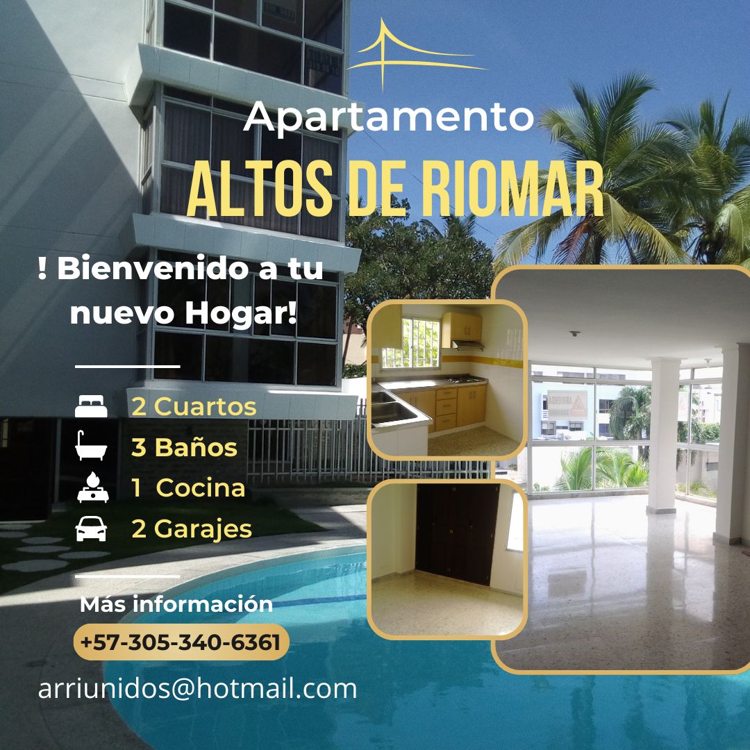 Apartamento en arriendo Atlántico Barranquilla Altos De Riomar 121 m2 Habitaciones 2 Baños 3 Garajes 2 Precio $2230000