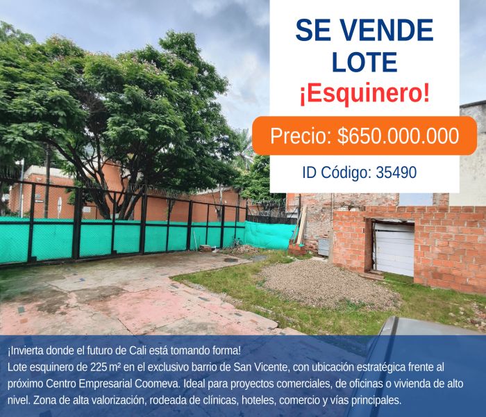 Lote en venta Valle Del Cauca Cali San Vicente 0 m2 Habitaciones 0 Baños 0 Garajes 0 Precio $650000000