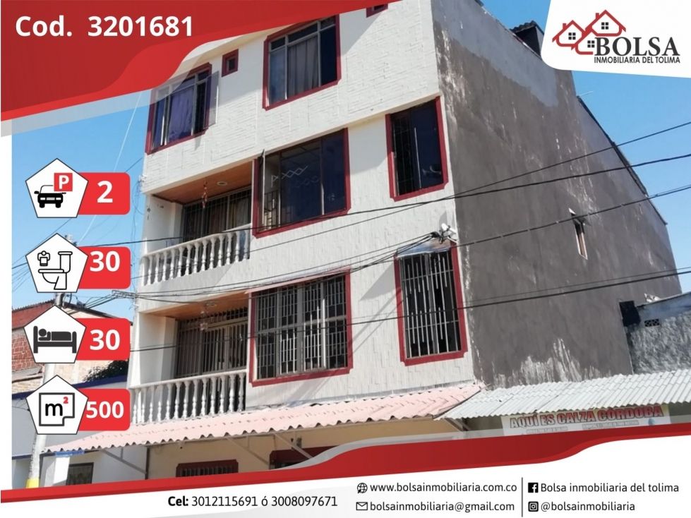 Casa en venta Tolima Ibagué Ambala 500 m2 Habitaciones 19 Baños 10 Garajes 0 Precio $1200000000