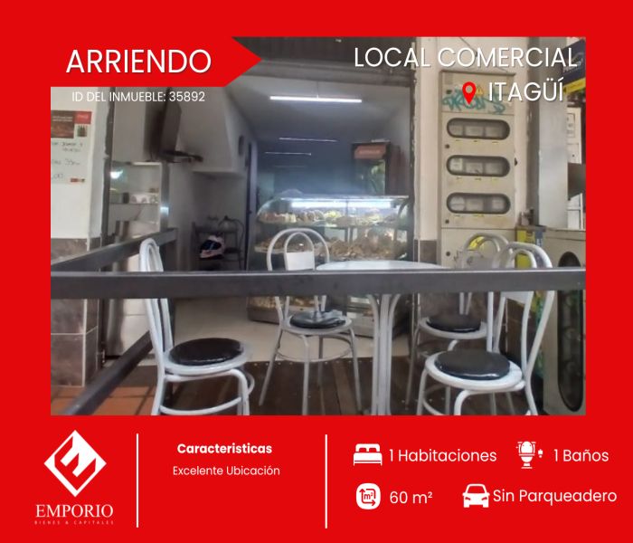 Local en arriendo Antioquia Itagüí Santa María No 2 60 m2 Habitaciones 0 Baños 1 Garajes 0 Precio $2900000