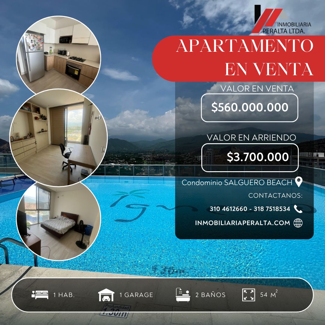 Apartamento en venta Magdalena Santa Marta Rodadero Reservado 54 m2 Habitaciones 1 Baños 2 Garajes 1 Precio $560000000