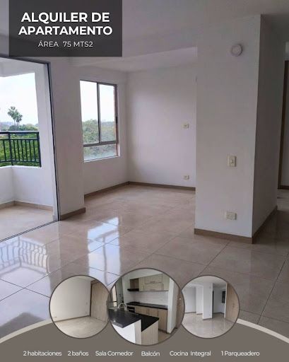 Apartamento en arriendo Valle Del Cauca Cali Prados Del Norte 75 m2 Habitaciones 2 Baños 2 Garajes 1 Precio $2200000