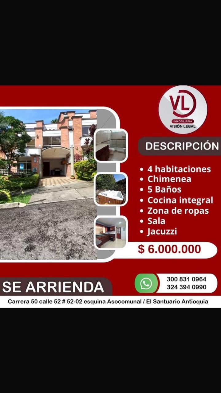 Casa en arriendo Antioquia Envigado Uribe Ángel 230 m2 Habitaciones 4 Baños 5 Garajes 2 Precio $6000000