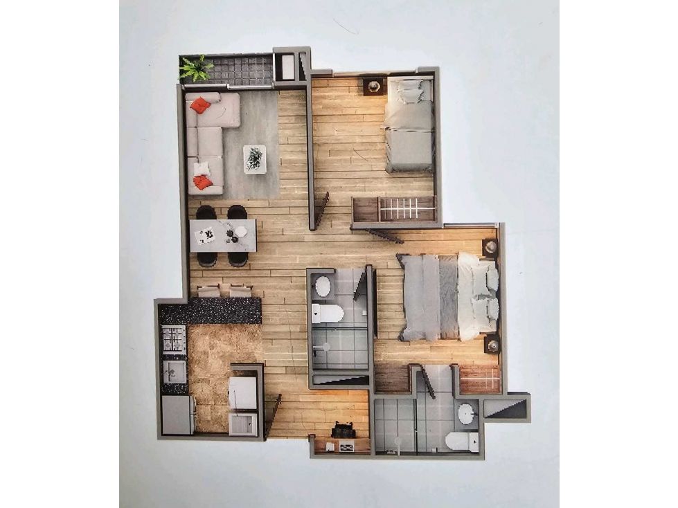 Apartamento en venta Cundinamarca Cajicá Vda Canelon 54 m2 Habitaciones 2 Baños 2 Garajes 1 Precio $287000000