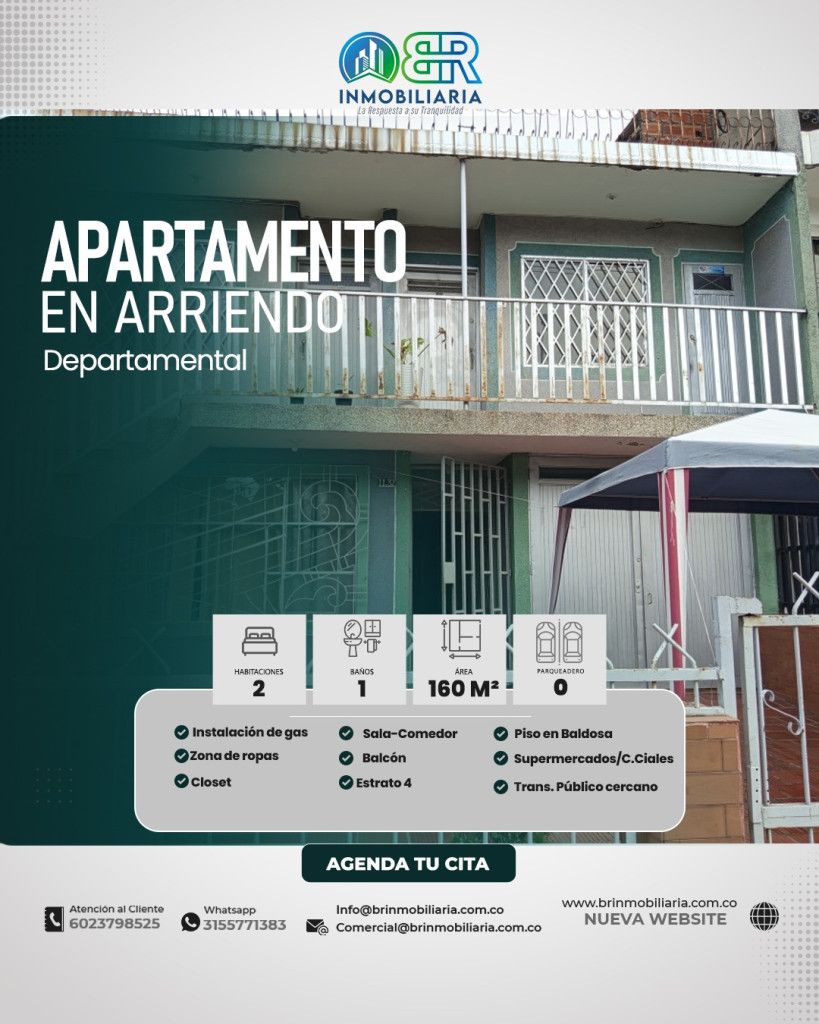 Apartamento en arriendo Valle Del Cauca Cali Departamental 80 m2 Habitaciones 2 Baños 1 Garajes 0 Precio $850000