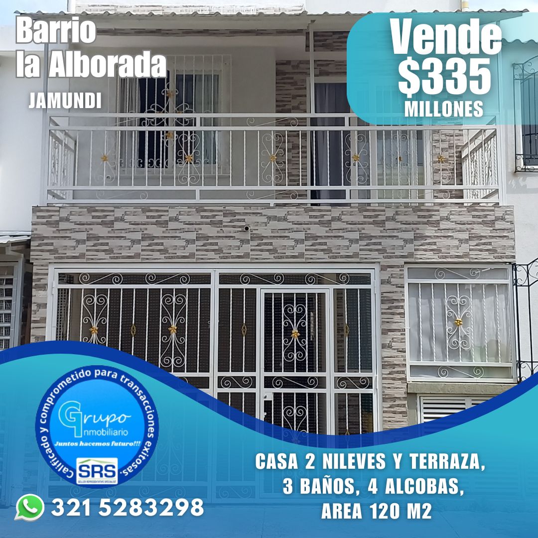 Casa en venta Valle Del Cauca Jamundí Ub Los Tulipanes 125 m2 Habitaciones 3 Baños 3 Garajes 1 Precio $335000000