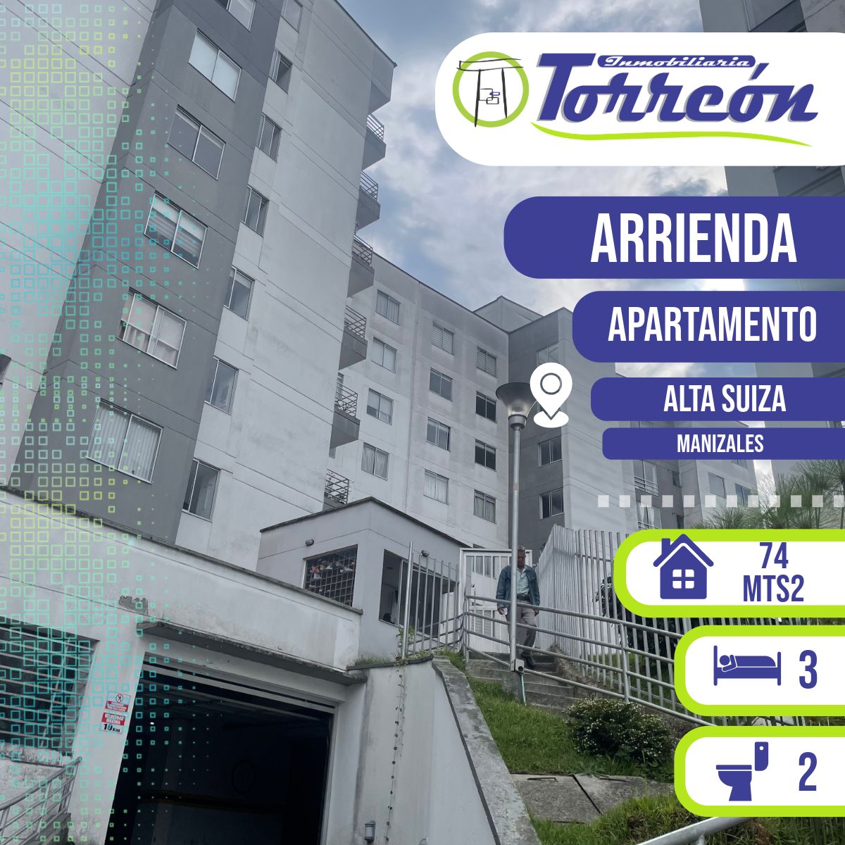 Apartamento en arriendo Caldas Manizales Alta Suiza 74 m2 Habitaciones 3 Baños 2 Garajes 1 Precio $1800000