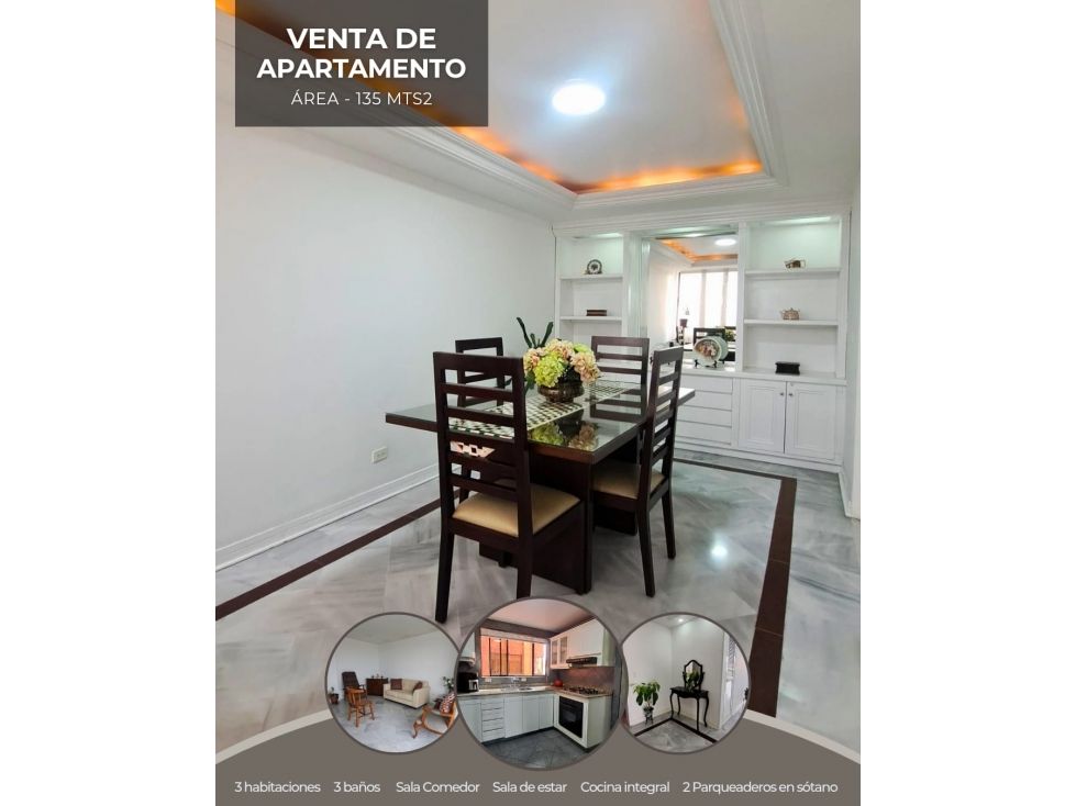 Apartamento en venta Valle Del Cauca Cali El Peñón 135 m2 Habitaciones 3 Baños 3 Garajes 2 Precio $530000000