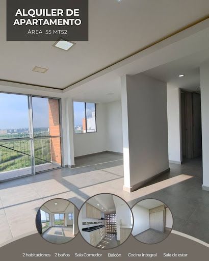 Apartamento en arriendo Valle Del Cauca Cali Condominio Zafiro 60 m2 Habitaciones 2 Baños 2 Garajes 0 Precio $1300000