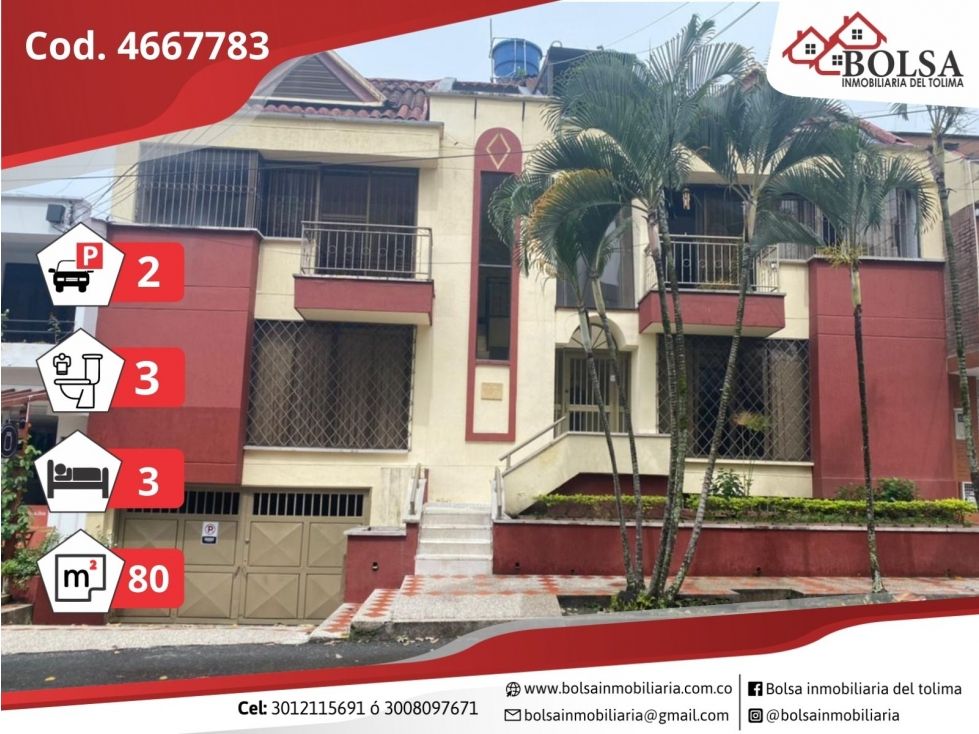 Apartamento en venta Tolima Ibagué Ub Arkamonica 80 m2 Habitaciones 3 Baños 3 Garajes 2 Precio $320000000