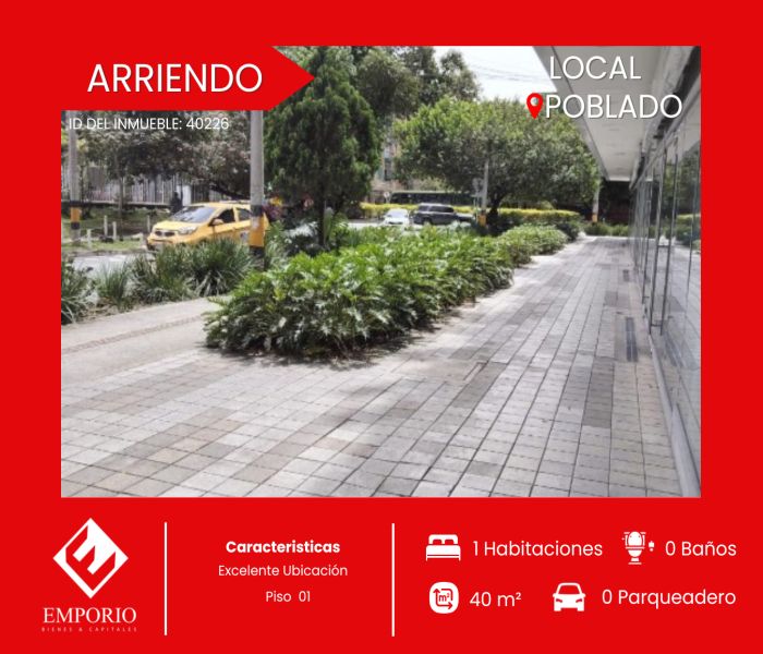 Local en arriendo Antioquia Medellín La Aguacatala 40 m2 Habitaciones 0 Baños 0 Garajes 0 Precio $6000000